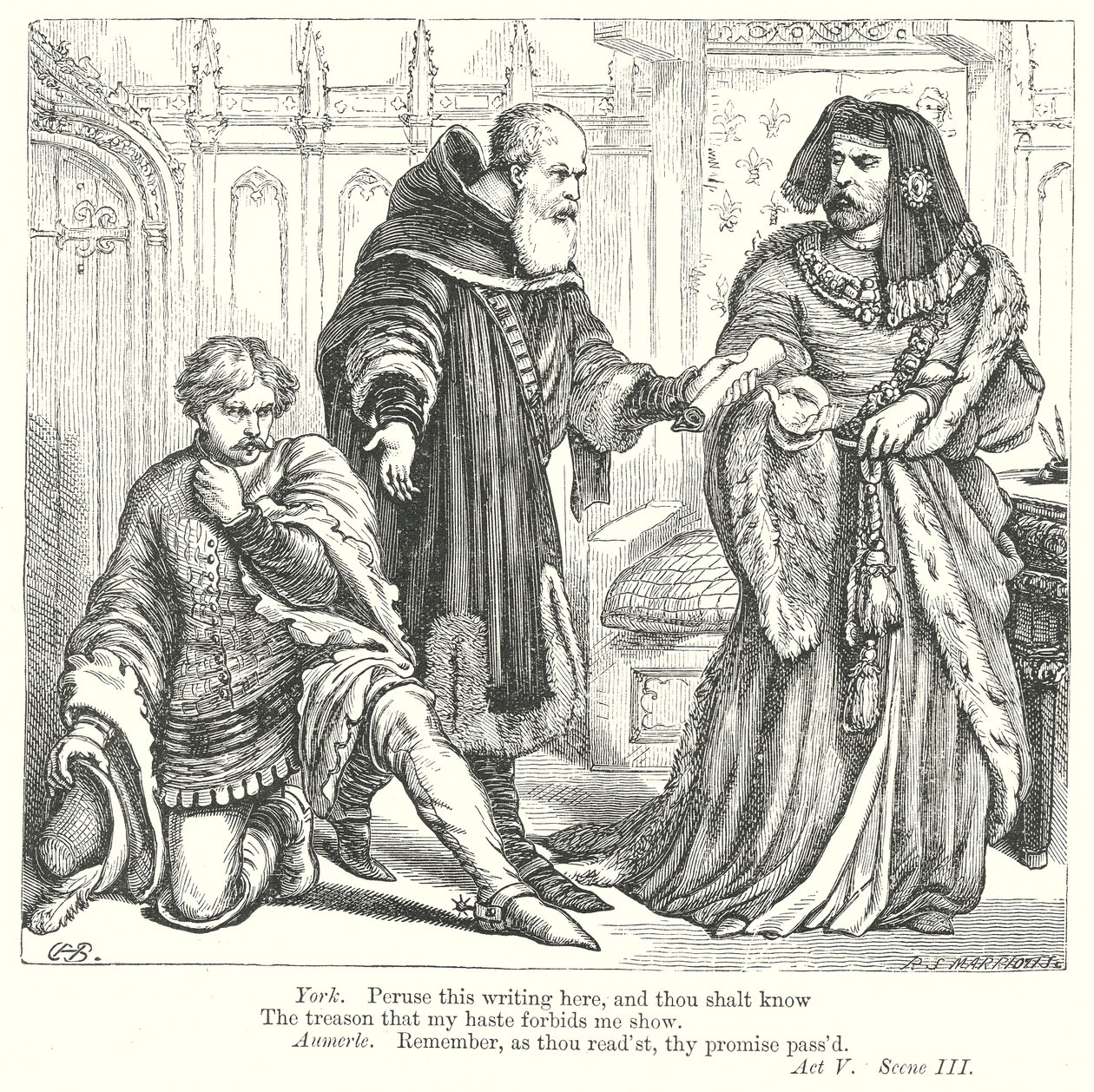 Kong Richard II (kobberstik) af Henry Courtney (after) Selous