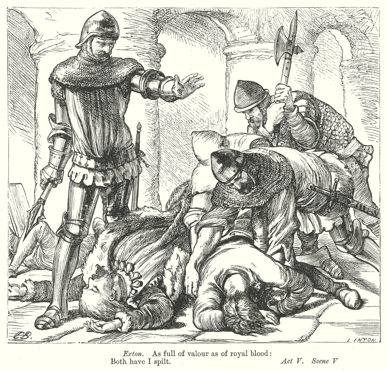 Kong Richard II (kobberstik) af Henry Courtney (after) Selous