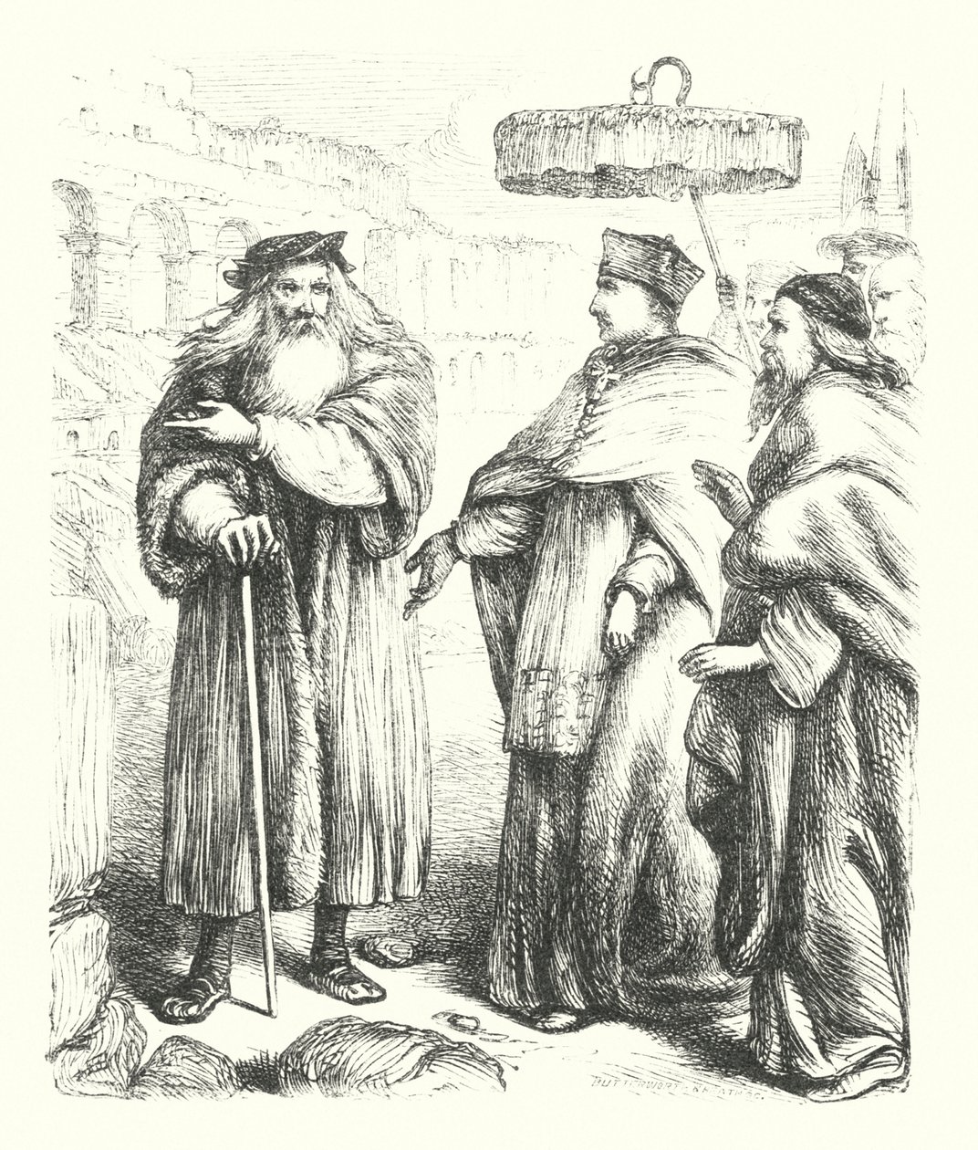 Michael Angelo i Colosseum (gravering) af Henry Courtney (after) Selous