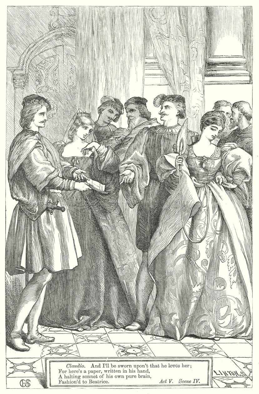 Stor ståhej for ingenting (gravering) af Henry Courtney (after) Selous