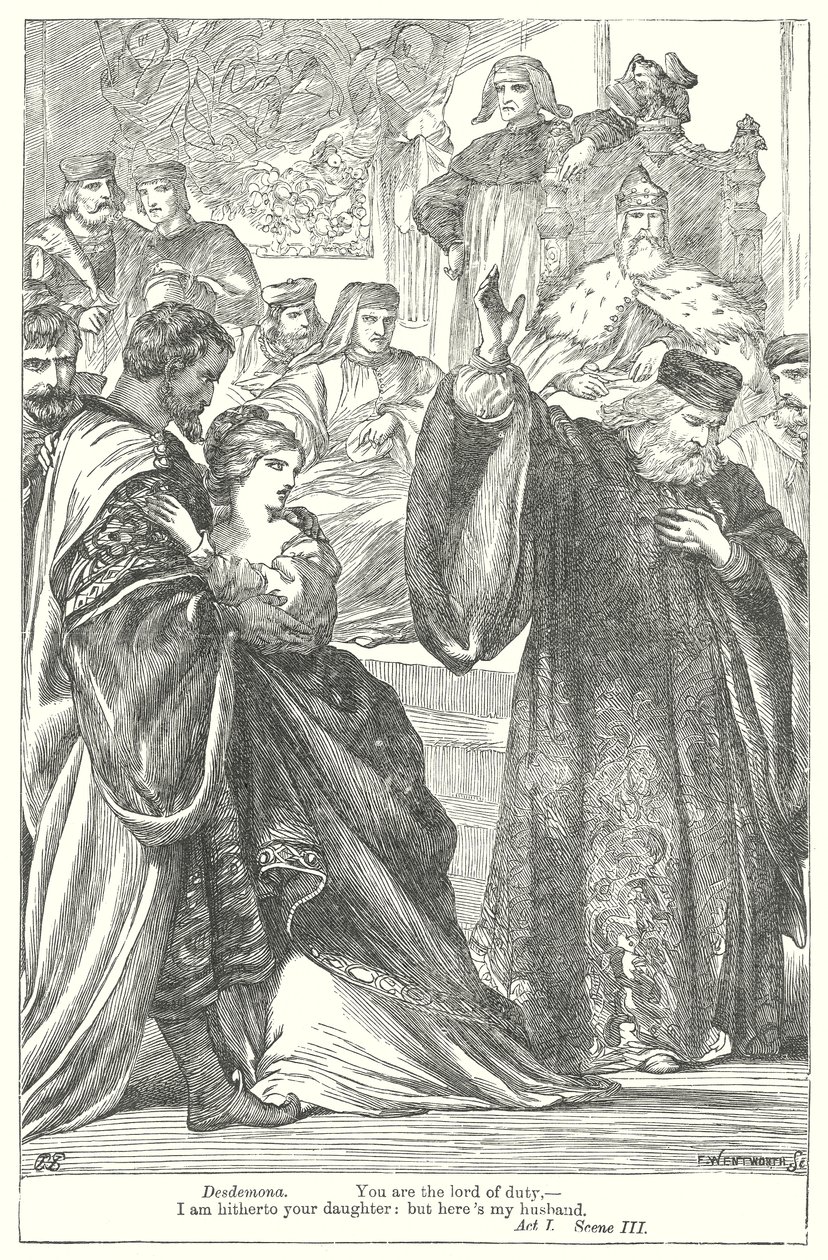 Othello (kobberstik) af Henry Courtney (after) Selous