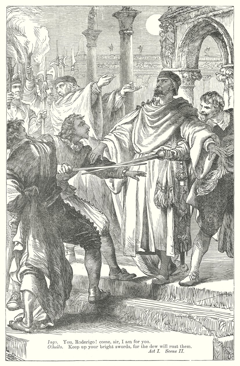 Othello (kobberstik) af Henry Courtney (after) Selous