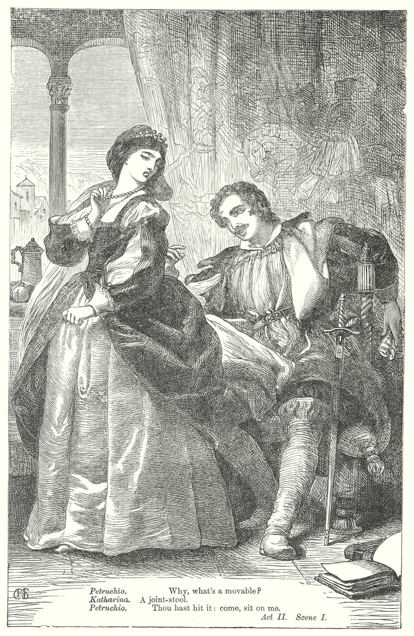 The Taming of the Shrew (gravure) af Henry Courtney (after) Selous