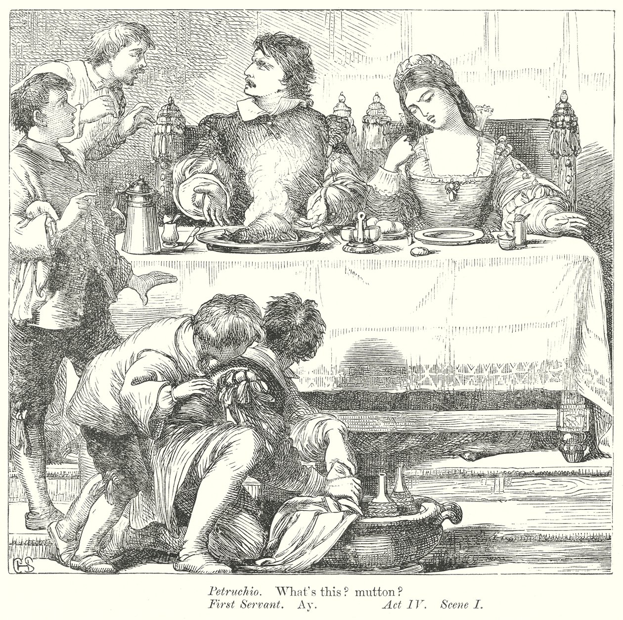The Taming of the Shrew (gravure) af Henry Courtney (after) Selous