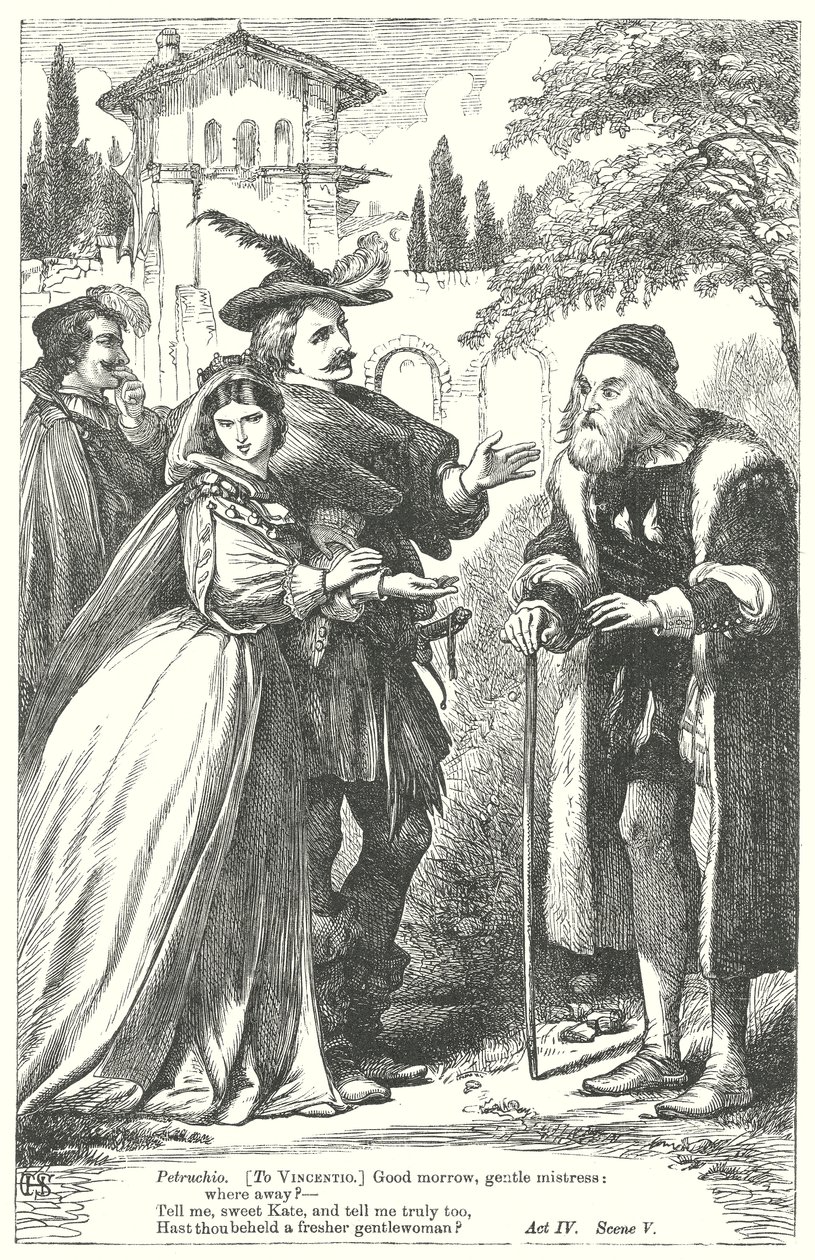 The Taming of the Shrew (gravure) af Henry Courtney (after) Selous