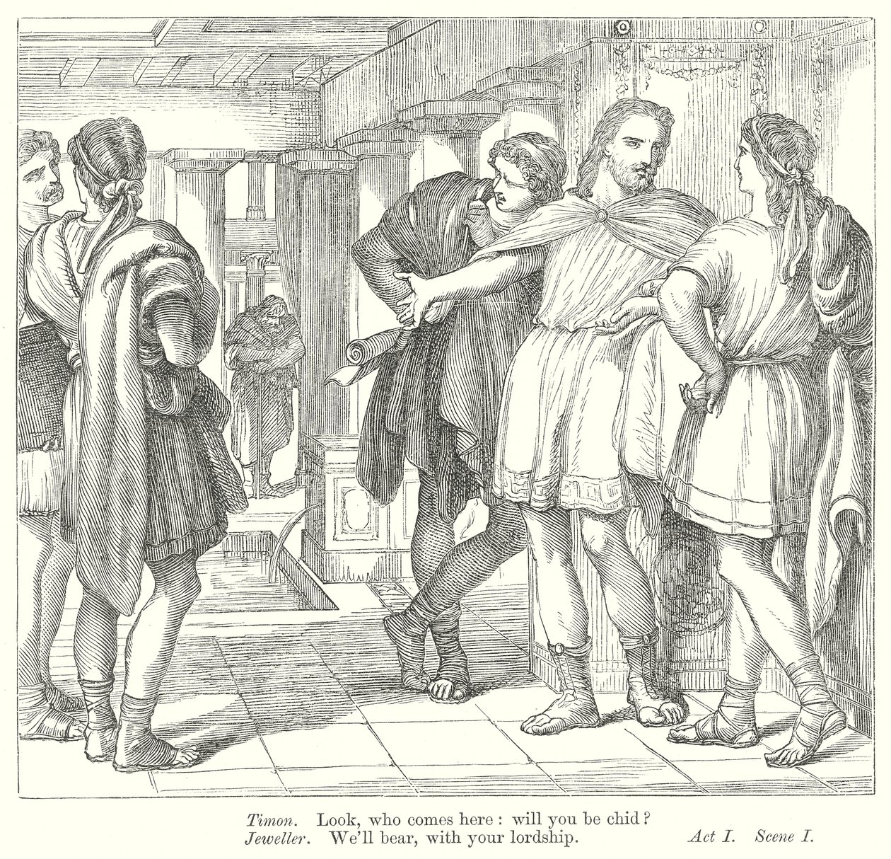 Timon af Athen (kobberstik) af Henry Courtney (after) Selous