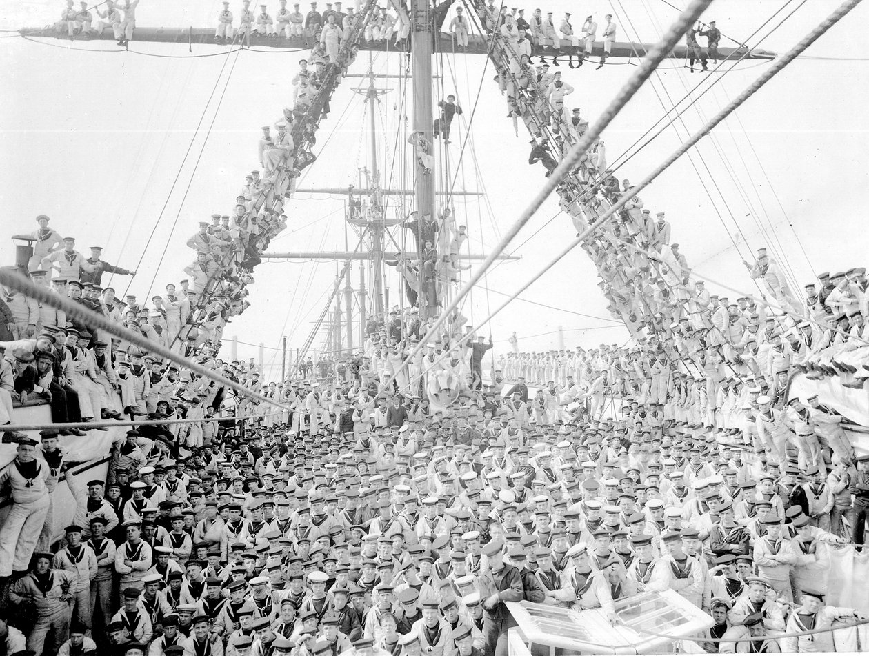 Drenge om bord på skoleskibet HMS Impregnable i Plymouth, 1906 af Henry Crockett