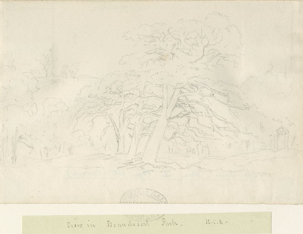 Beaudesert Park: blyantstegning, nd [1788-1855] af Henry Curzon Allport