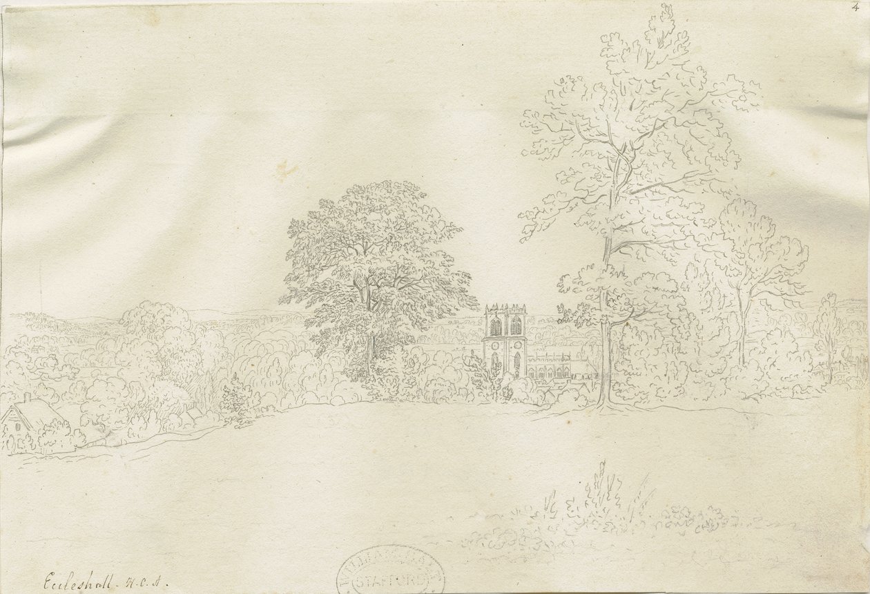 Eccleshall Village: pentegning, nd [1788-1855] (tegning) af Henry Curzon Allport