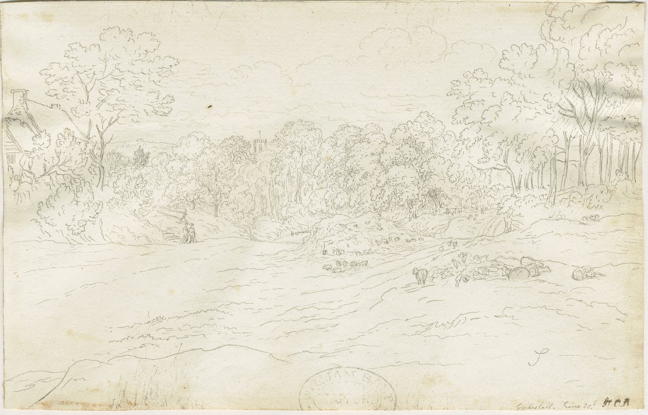 Eccleshall Village: pentegning, nd [1788-1855] (tegning) af Henry Curzon Allport