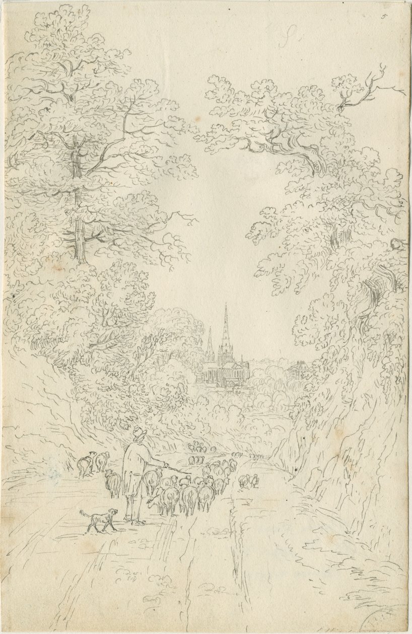 Lichfield Cathedral - Sydøst udsigt af Henry Curzon Allport