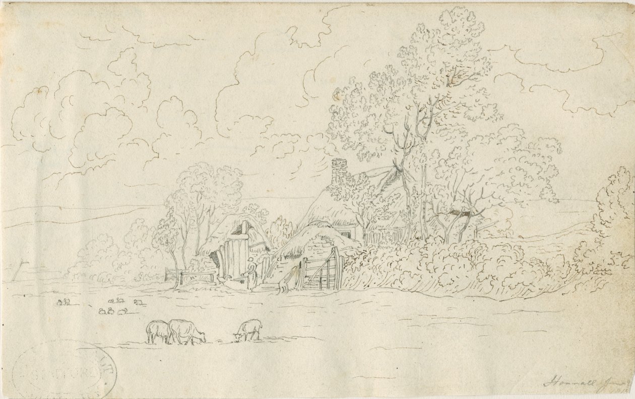 Stonnall Kirke: pennetegning, 20. juni 1813 af Henry Curzon Allport