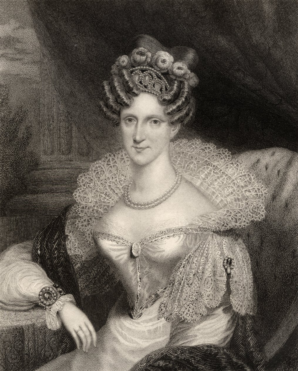 Prinsesse Adelaide af Saxe-Coburg Meiningen, graveret af H.R. Cook (fl.1813-47), fra 