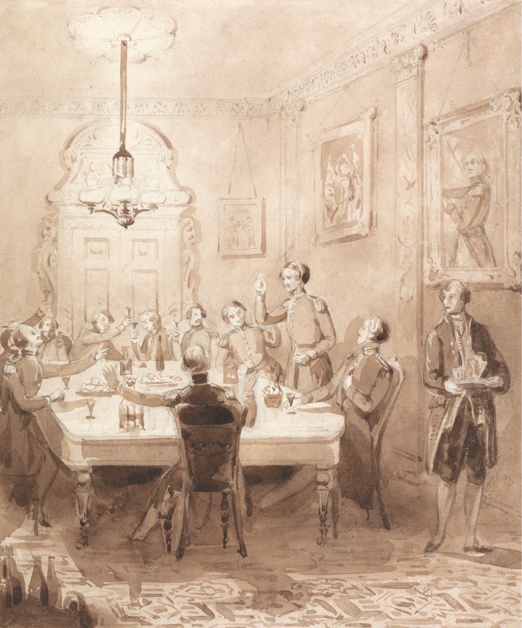 The Life of a Nobleman: Scene the Seventh - The Mess Room af Henry Dawe