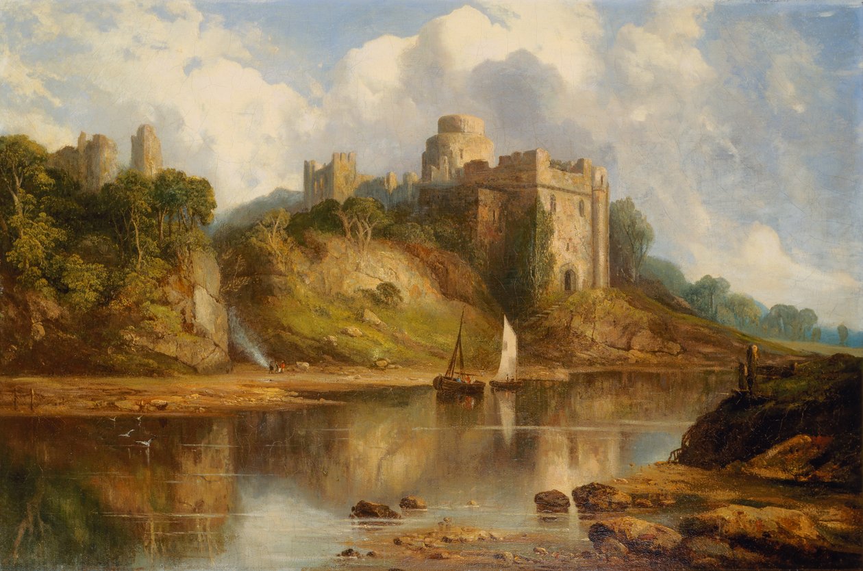 Pembroke Castle (olie på lærred) af Henry Dawson