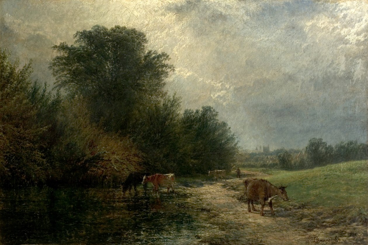 Solskin og byger, 1865 af Henry Dawson