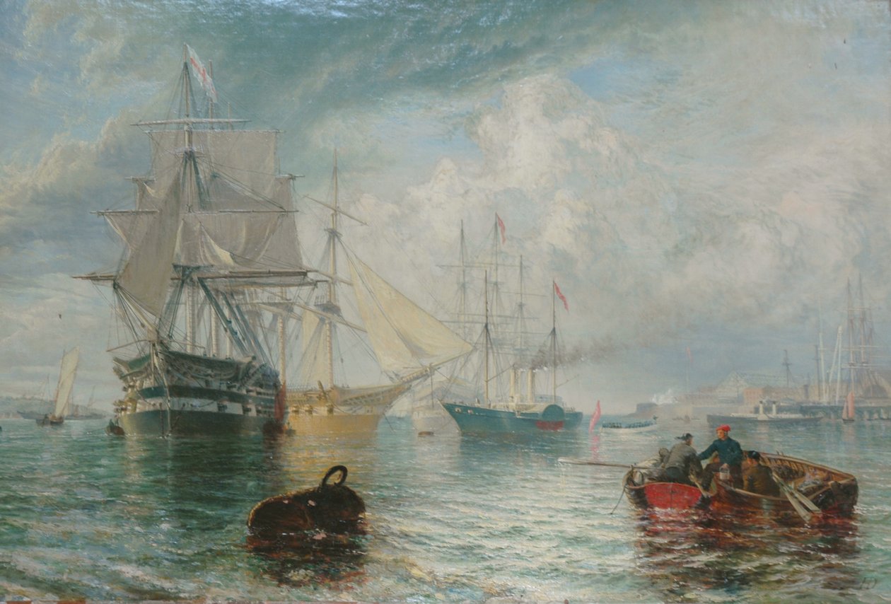 The Lords of the Admiralty besøger Sheerness, 1866 af Henry Dawson