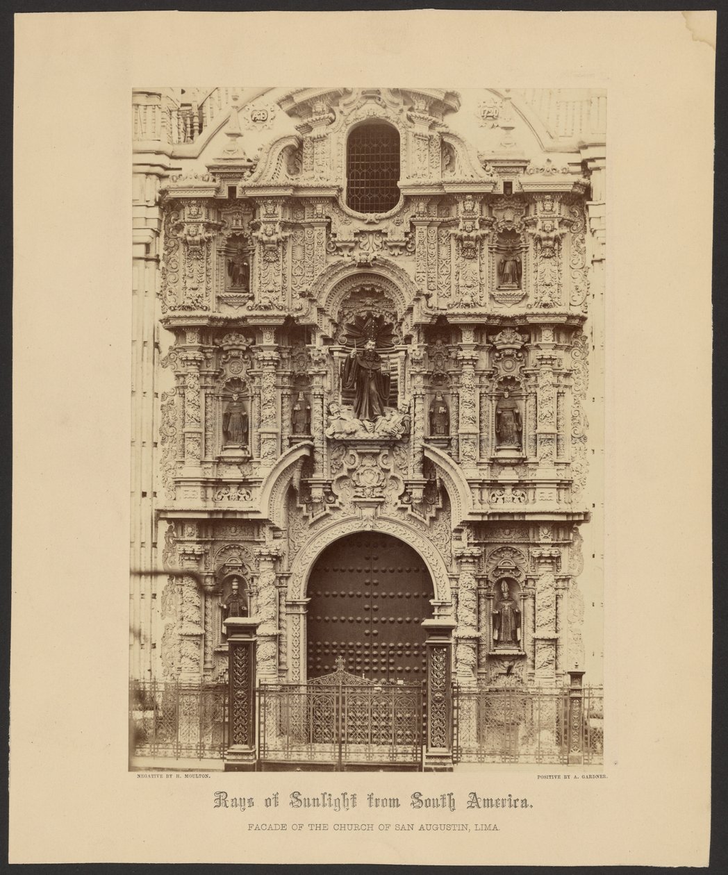 Facaden på San Augustin-kirken, Lima af Henry DeWitt Moulton