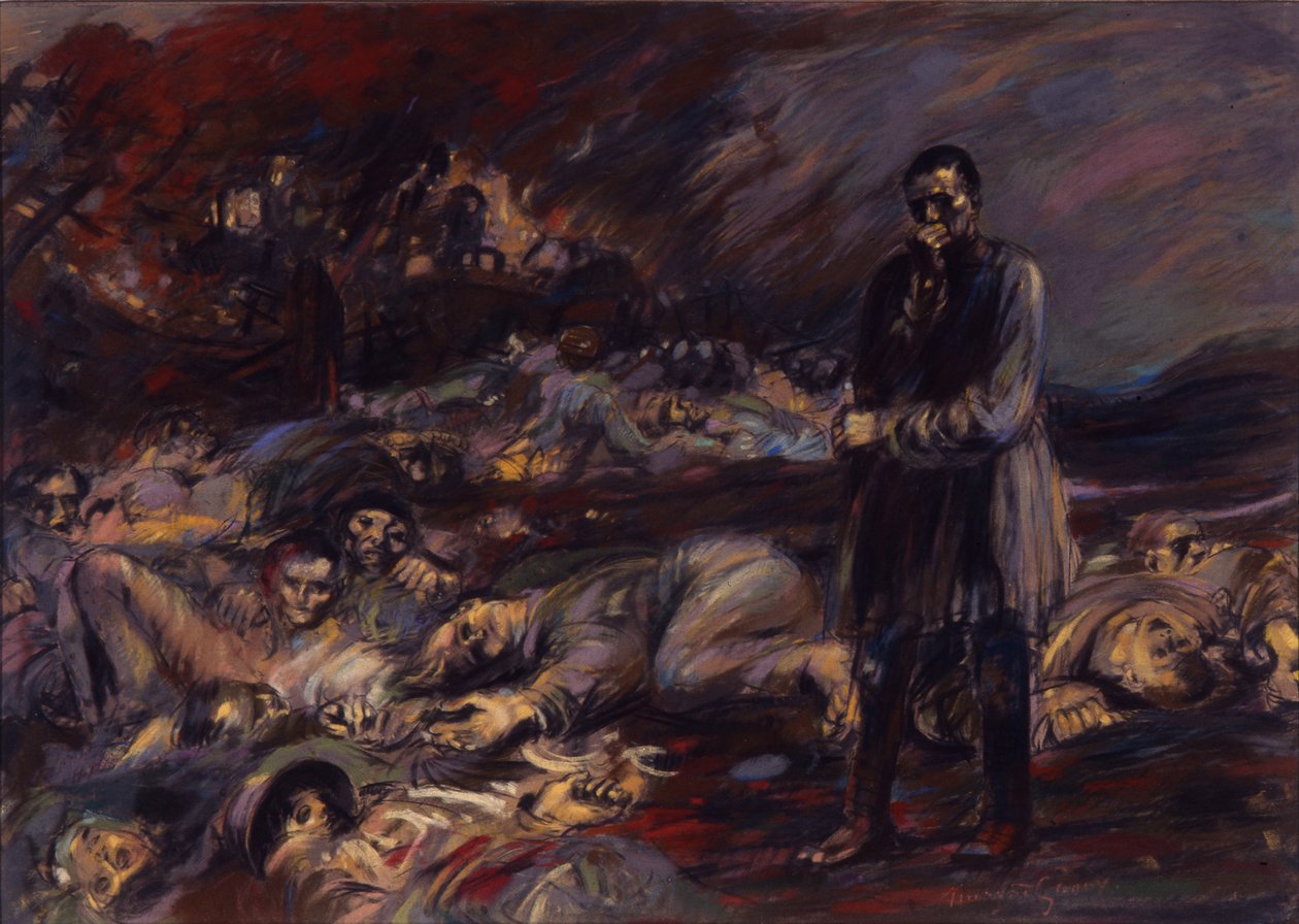 The Charnel House Courrieres af Henry De Groux