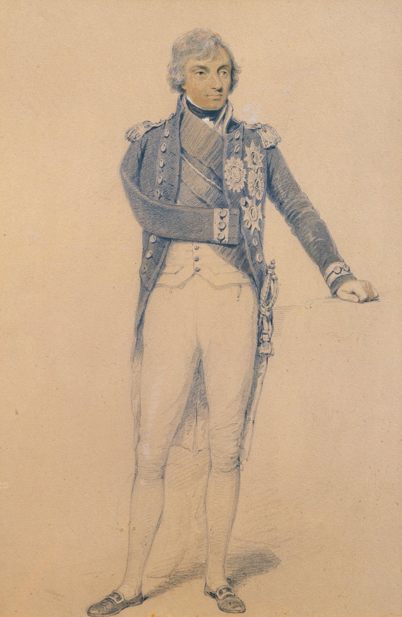 Horatio Nelson (1758-1805) (blyant, blæk og gouache på papir) af Henry Edridge