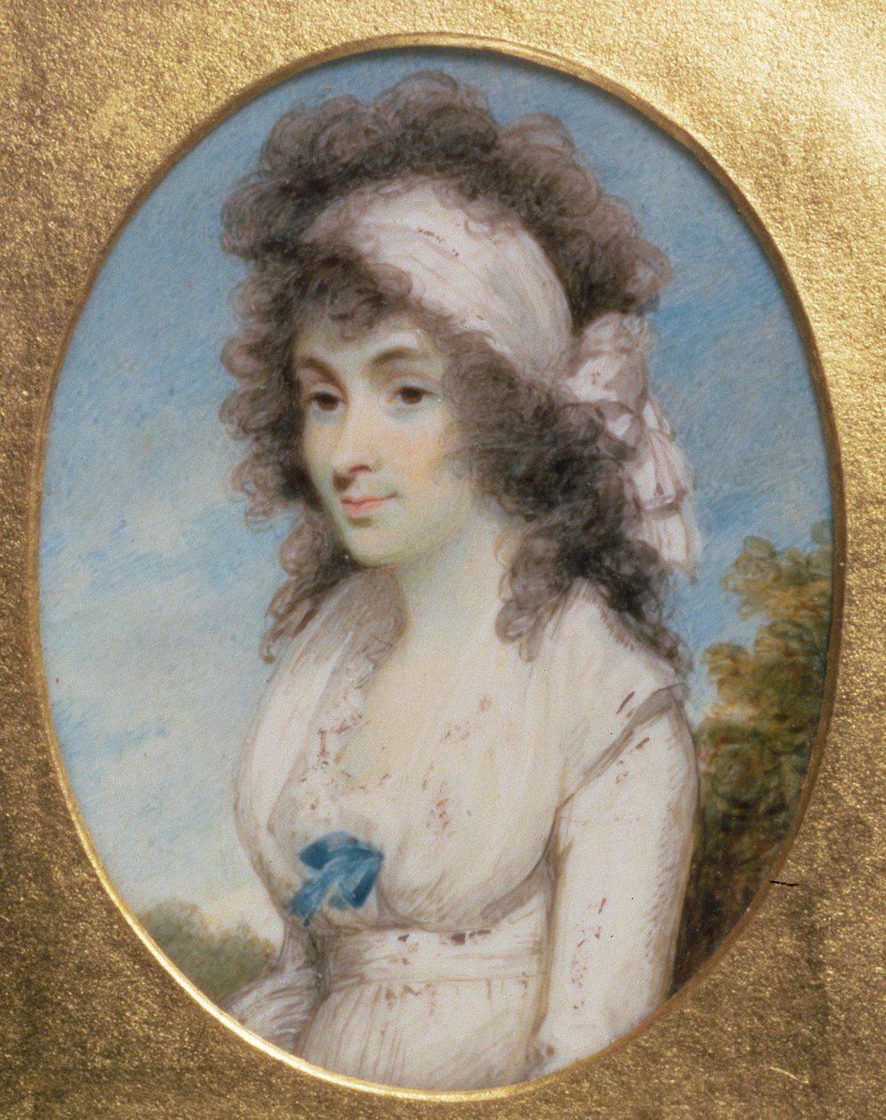 Portrætminiature af Lydia eller Elizabeth Hunt, c.1795 af Henry Edridge