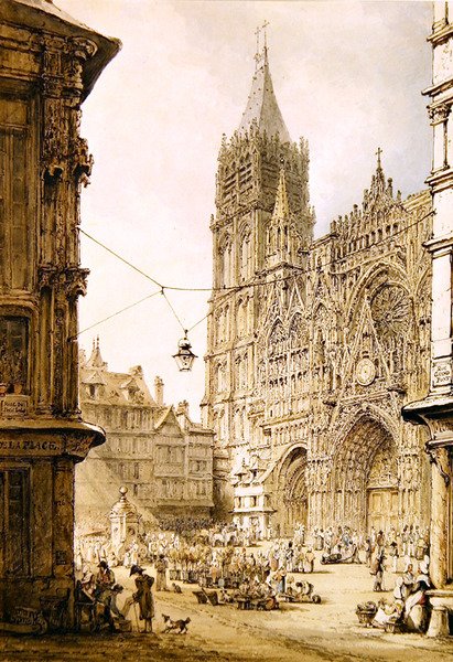 Rouen-katedralen, vestfronten af Henry Edridge