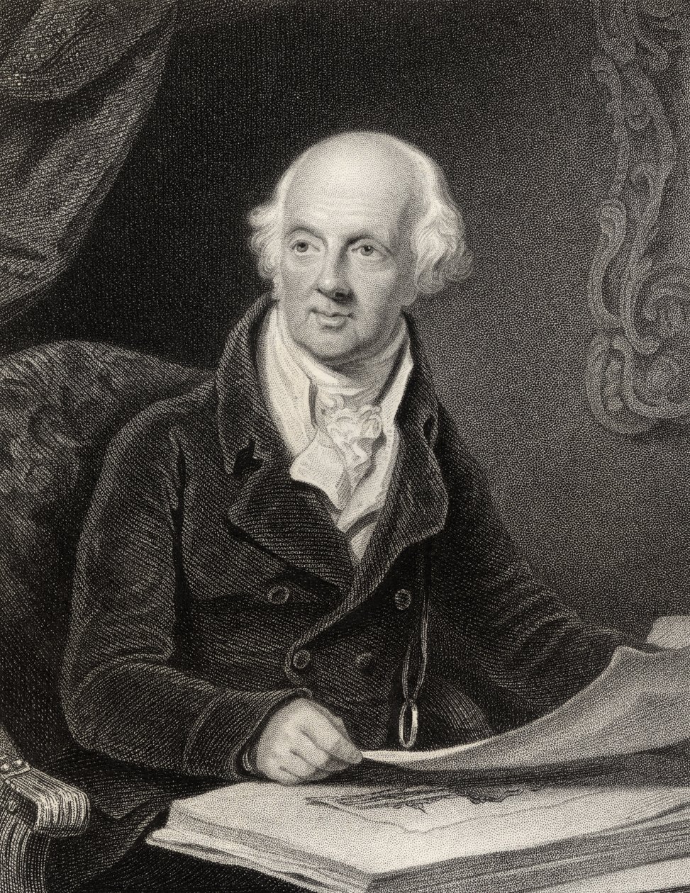 Sir Abraham Hume, 2. baronet, graveret af J.Jenkins, fra "National Portrait Gallery, bind II", udgivet omkring 1835 af Henry Edridge