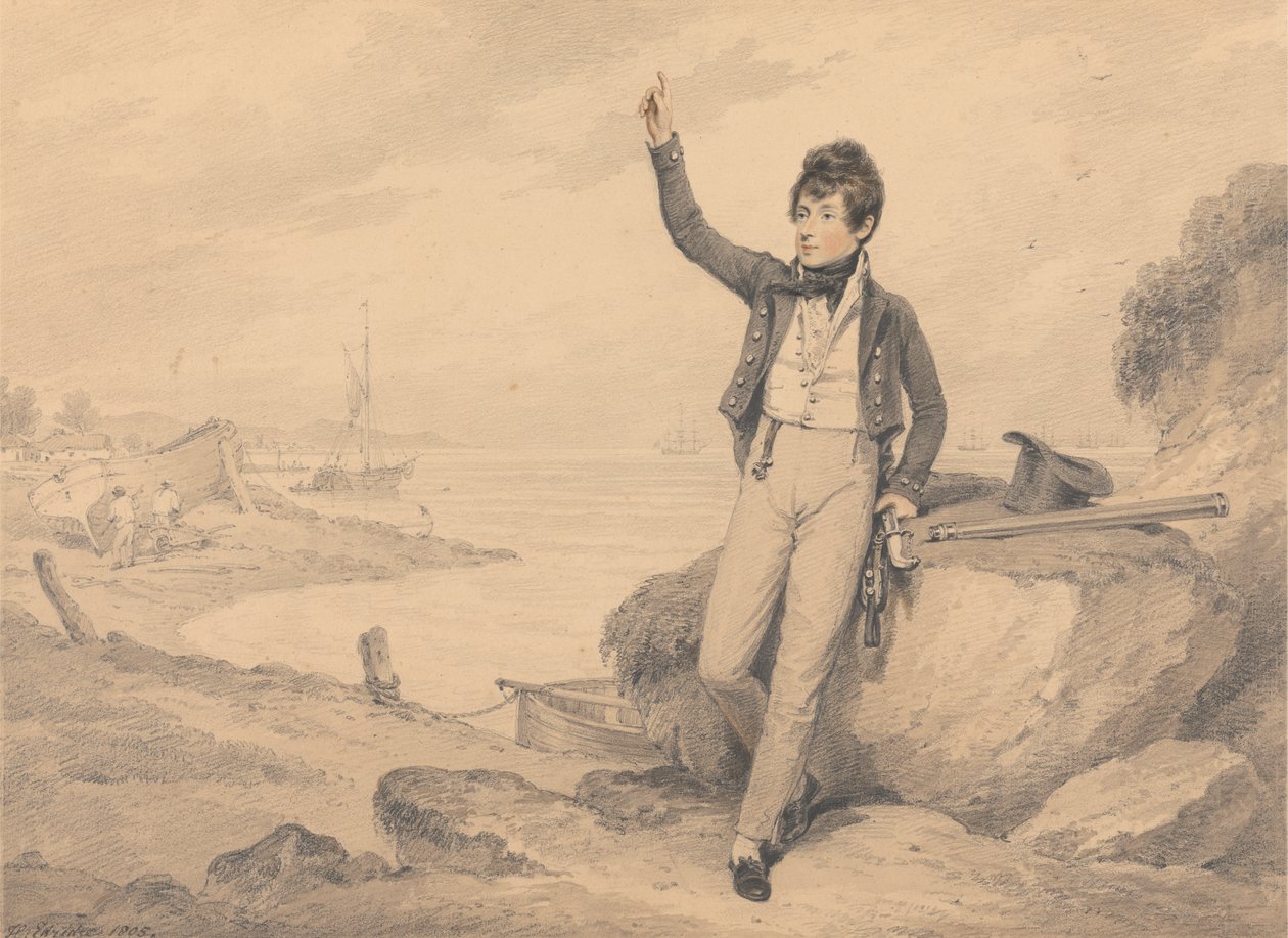 Den Hon. George Pryse Cambell (1793-1858), som midtskibsmand af Henry Edridge