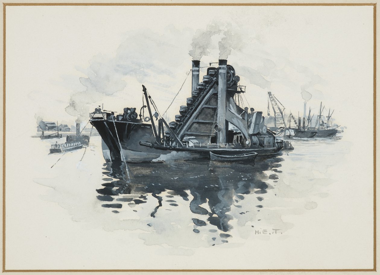 Ruoppaaja Salford Docksissa af Henry Edward Tidmarsh