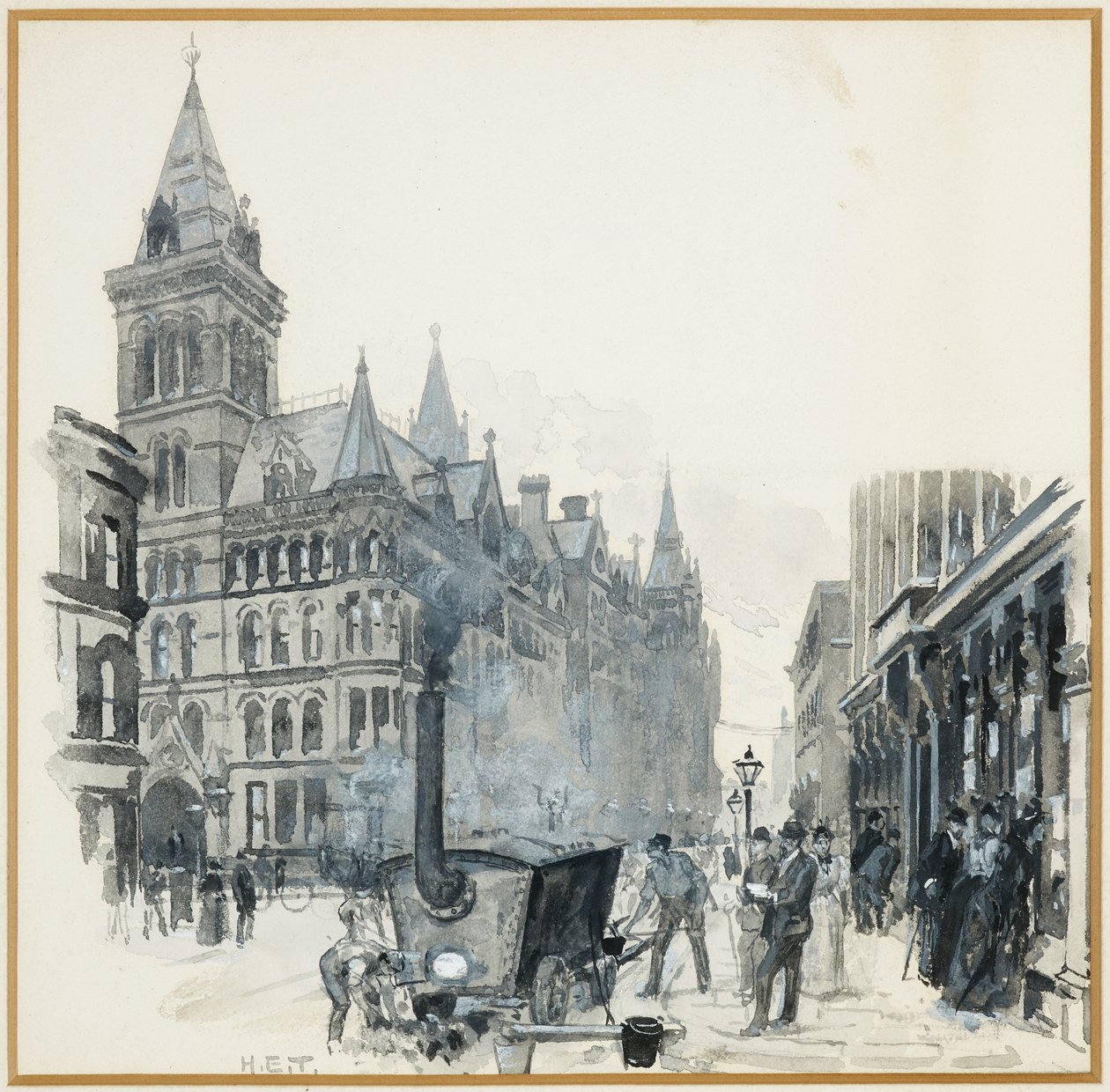 Corporation Road Making, Princess Street og Town Hall af Henry Edward Tidmarsh