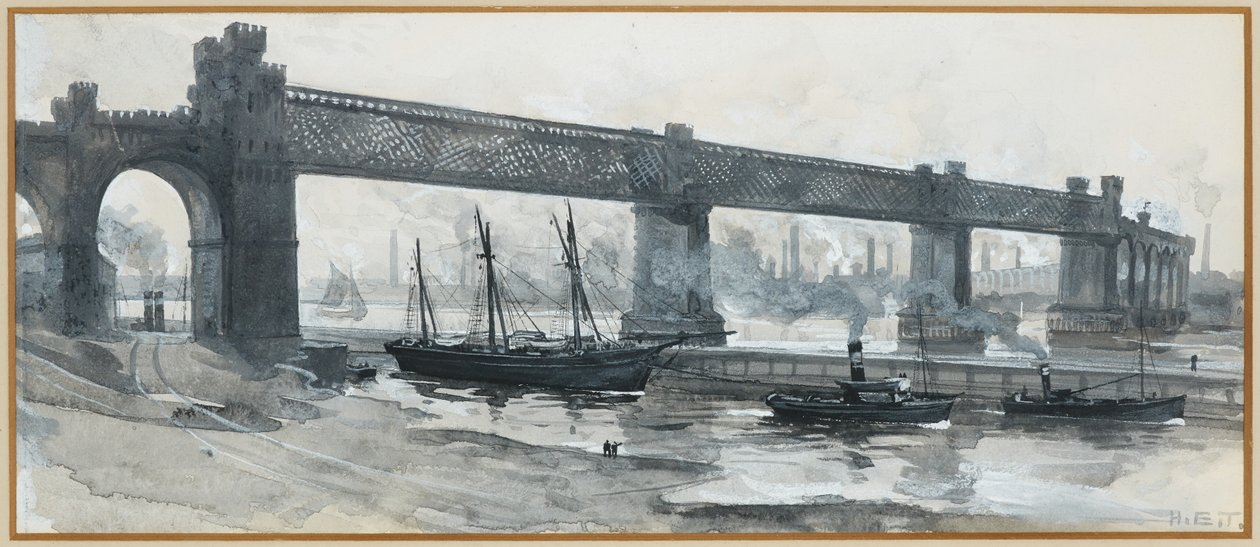 Skibskanalen, Runcorn Bridge af Henry Edward Tidmarsh