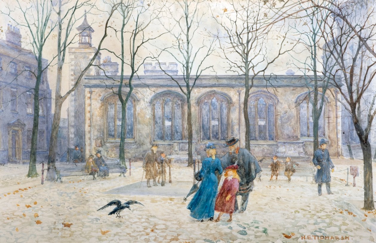 The Church Raven, Tower of London (akvarel) af Henry Edward Tidmarsh