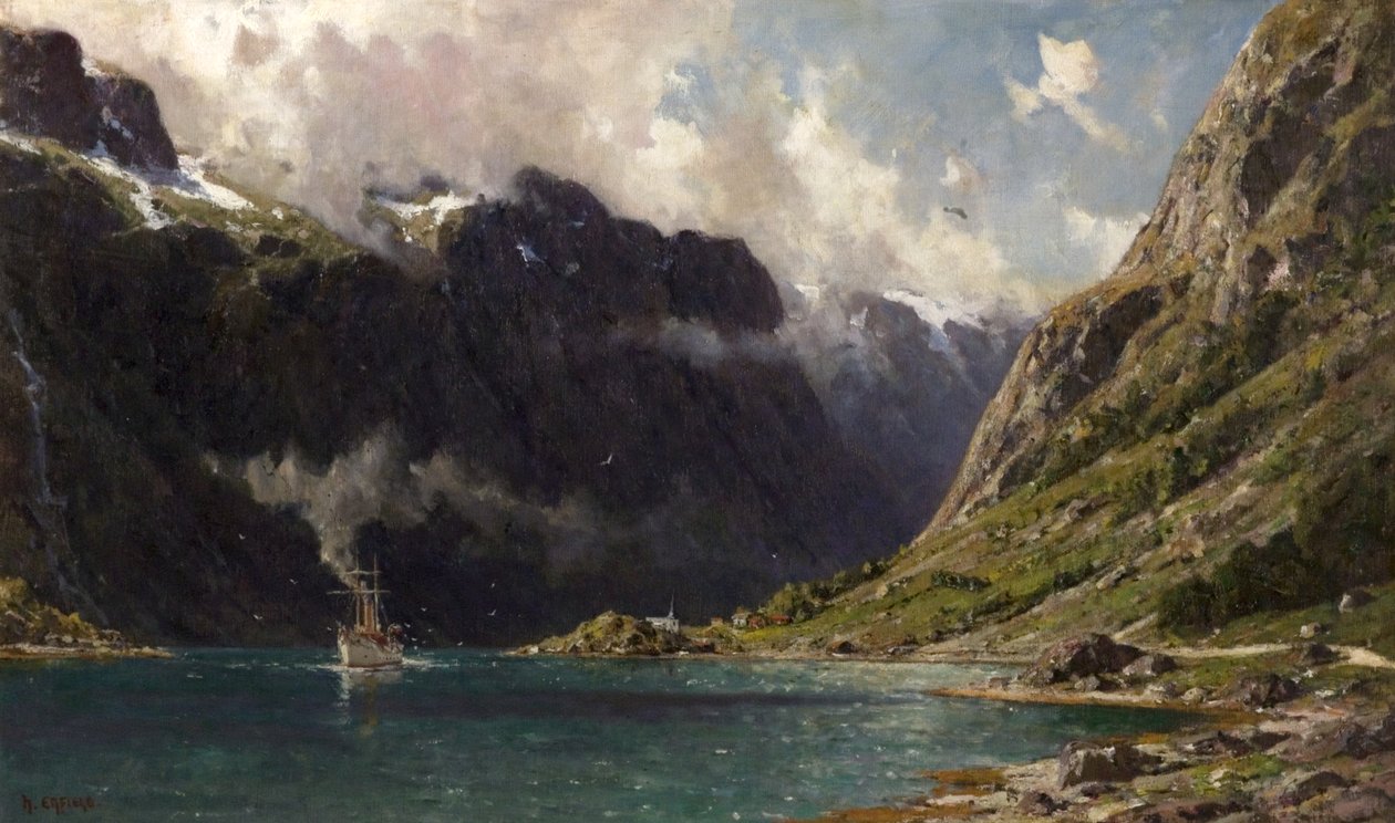 Naeroyfjord, Norge, 1902 af Henry Enfield