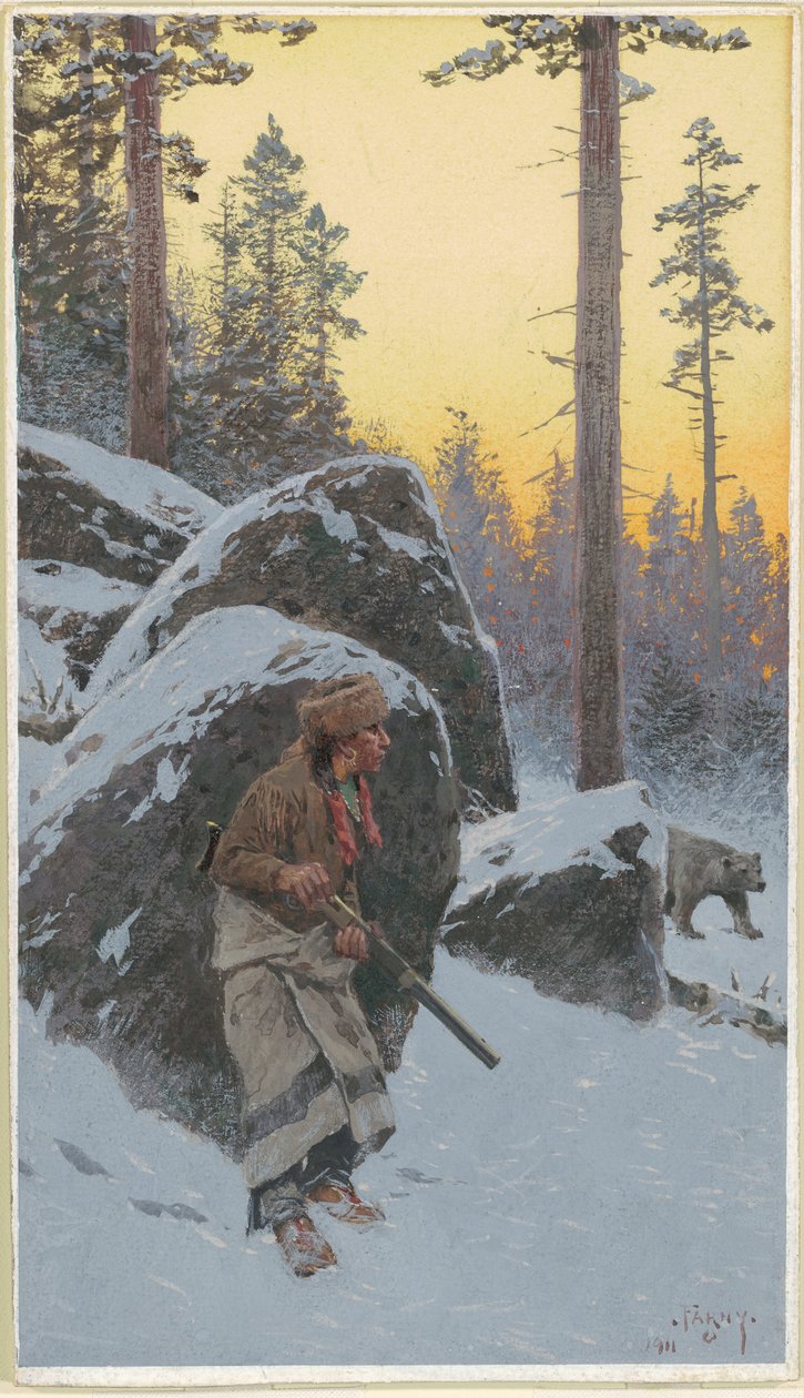 Den indiske bjørnejæger af Henry Farny