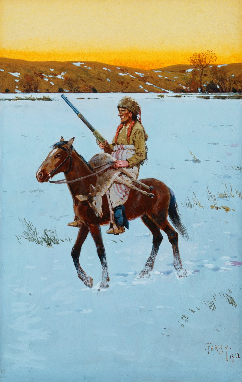Indisk vender tilbage fra jagten, 1912 af Henry Francois Farny
