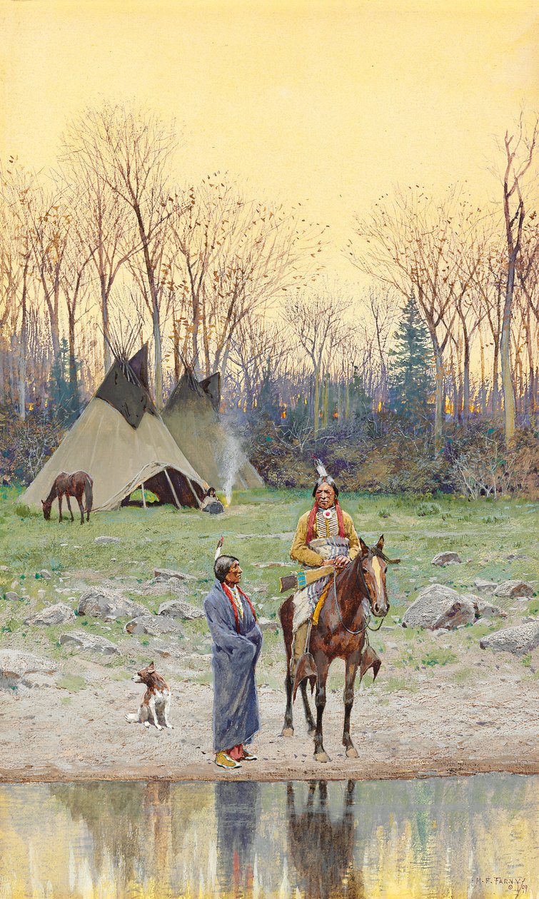 Indisk til hest, 1899 af Henry Francois Farny