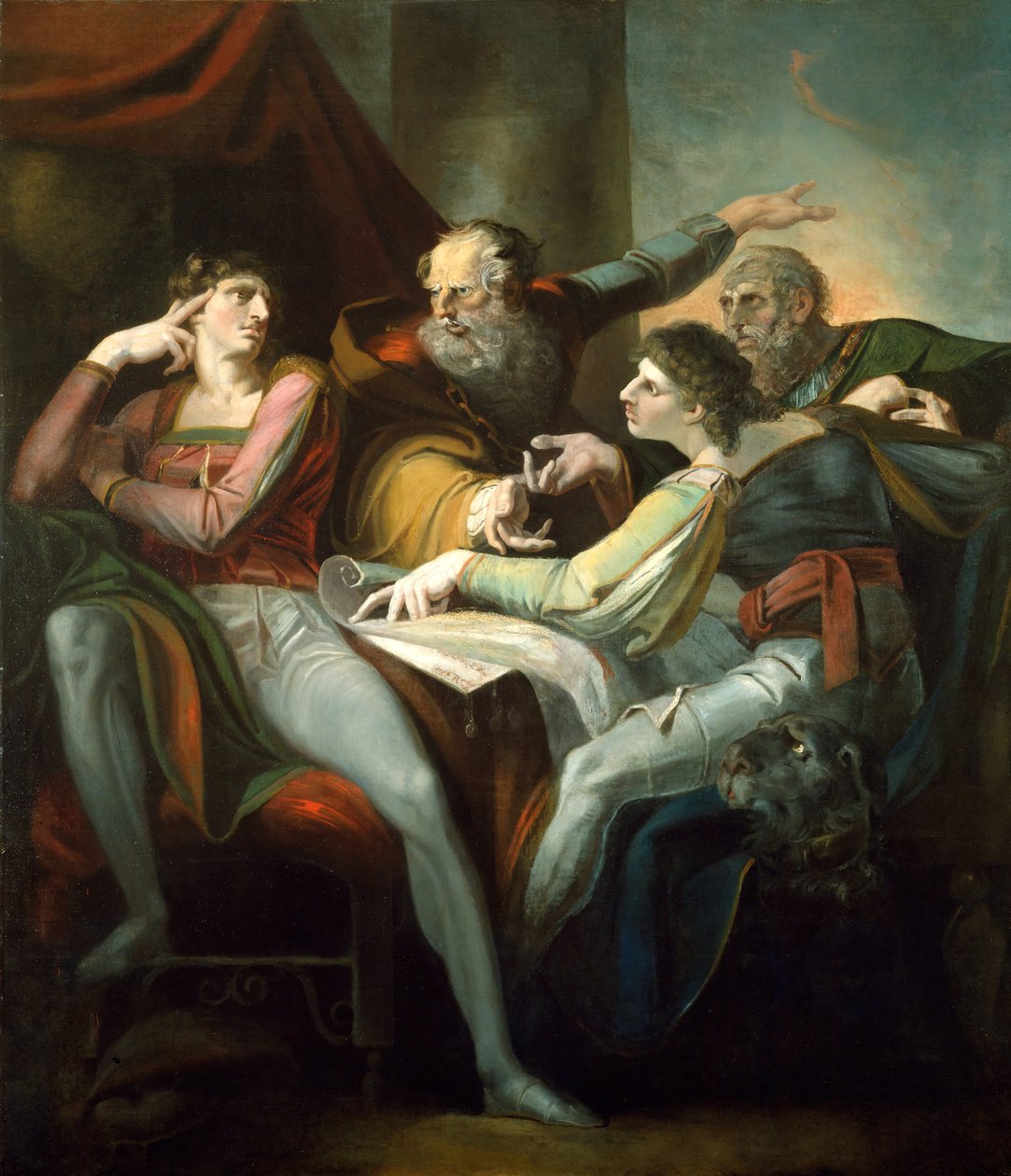 Tvist mellem Hotspur, Glendower, Mortimer og Worcester, 1784. af Johann Heinrich Füssli