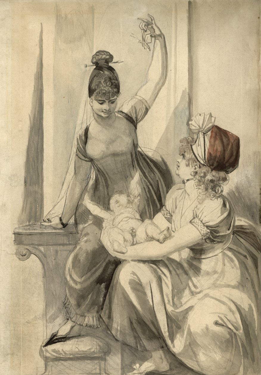 Moder og hendes familie på landet, 1806-1807 af Johann Heinrich Füssli