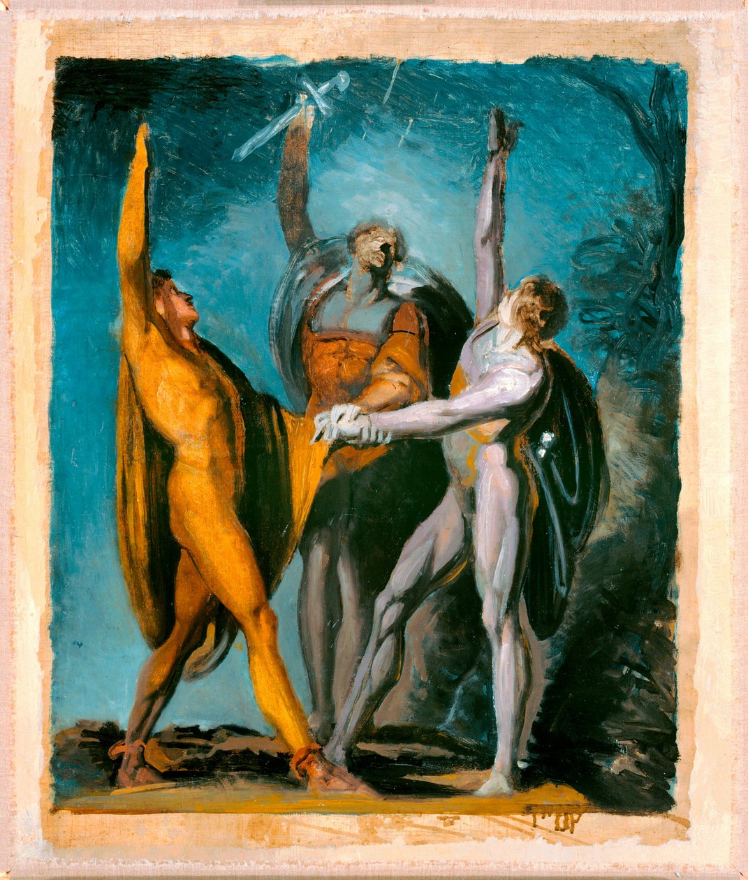 Skitse til "Ed på Rütli," kvindefigur (verso) af Johann Heinrich Füssli