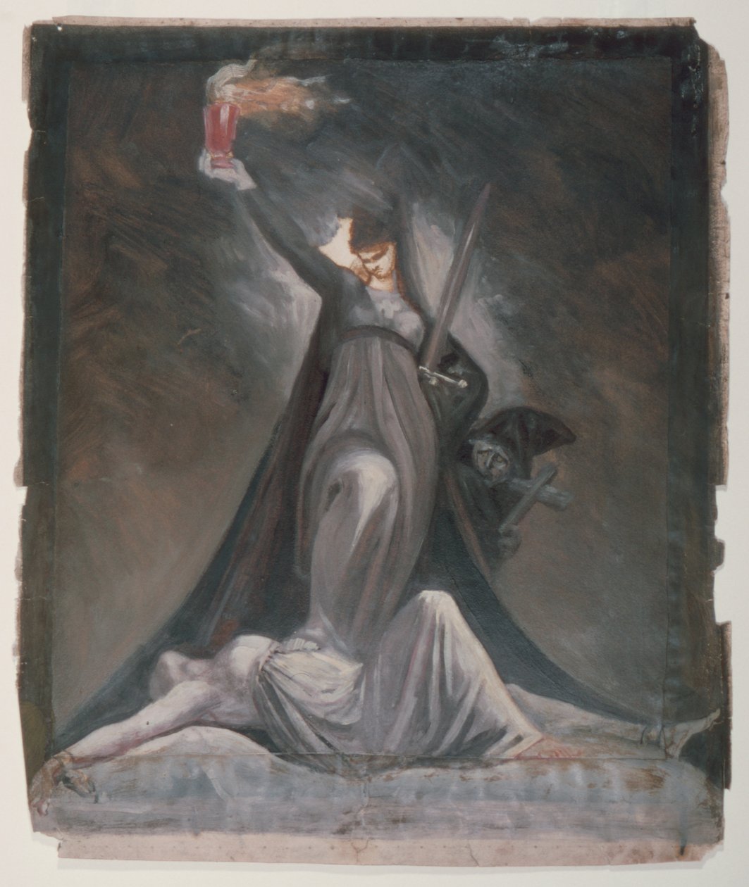 Studie for inkvisition, Illustration til Columbiad af Johann Heinrich Füssli