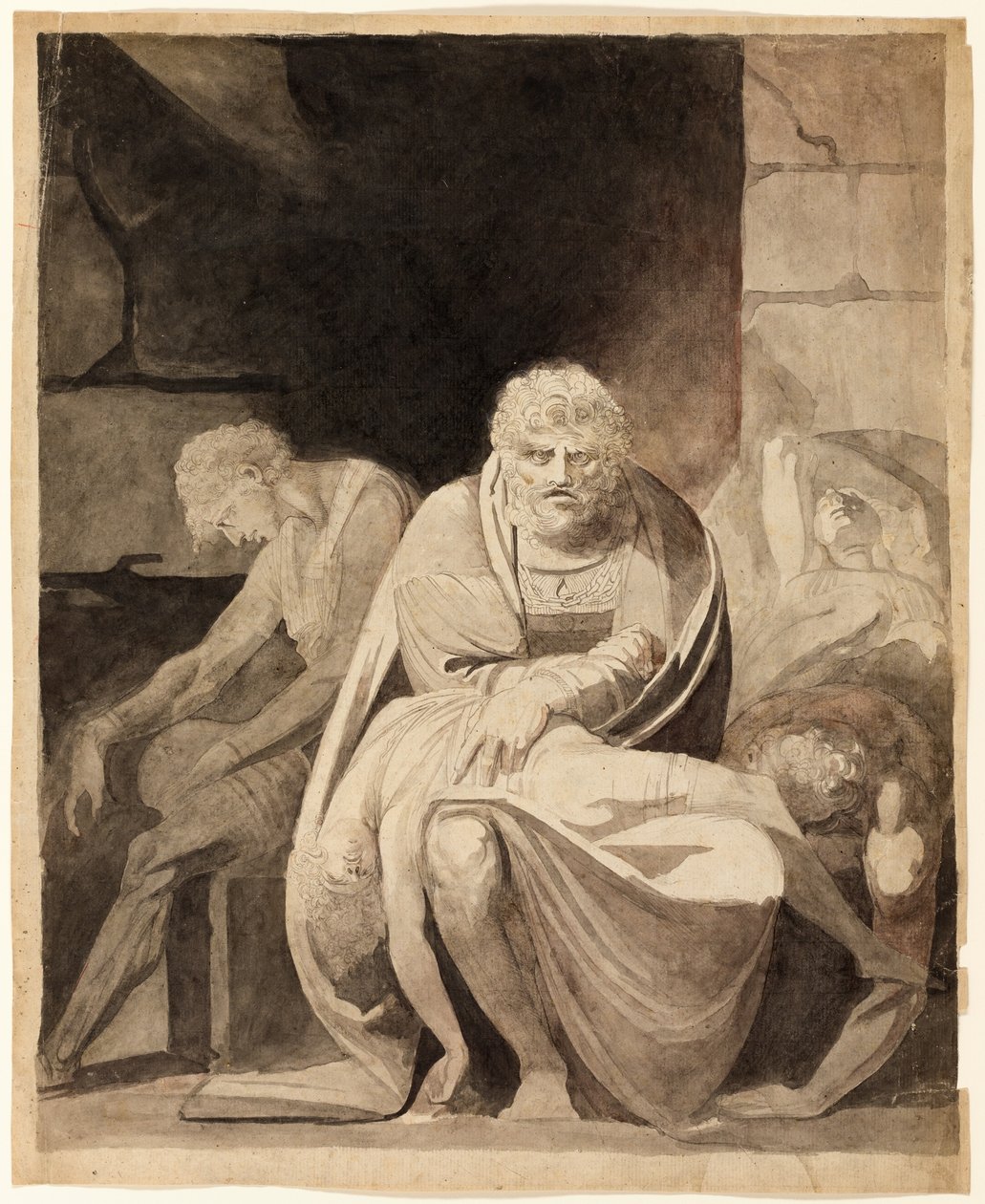 Ugolino og hans sønner sulter ihjel i tårnet af Henry Fuseli