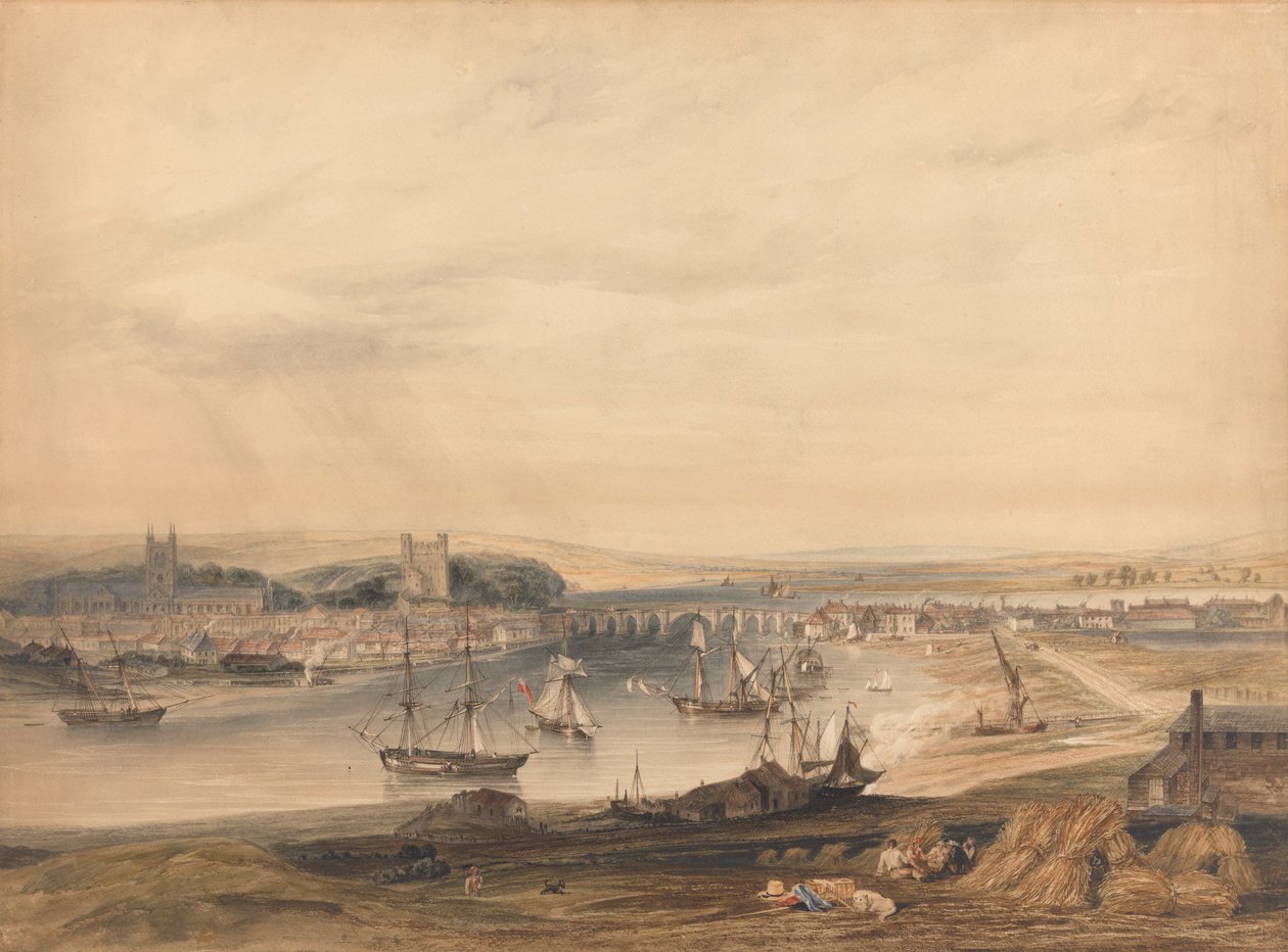 Udsigt over Rochester, byen og havnen af Henry Gastineau