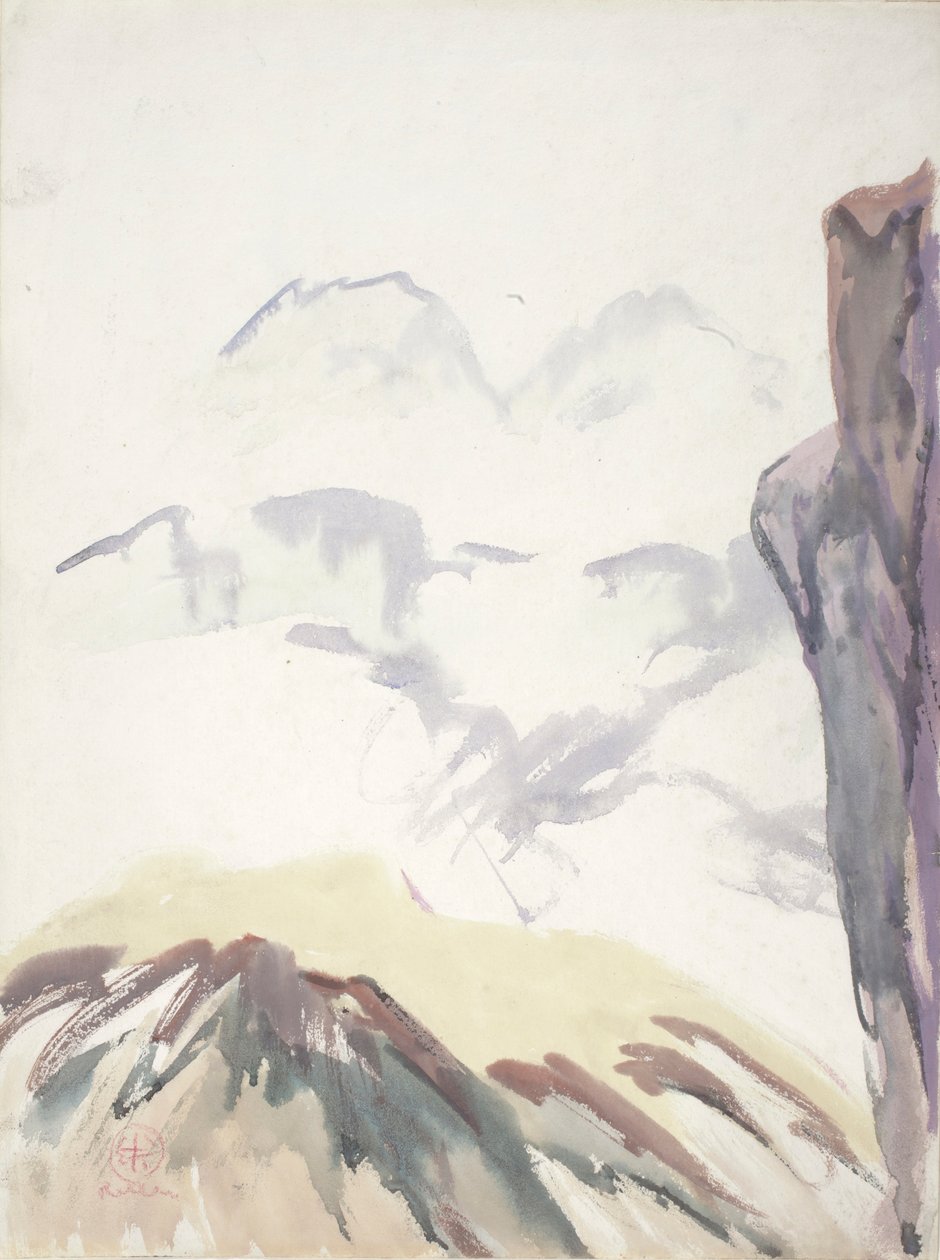 Mountain Study (akvarel på papir) af Henry George Keller