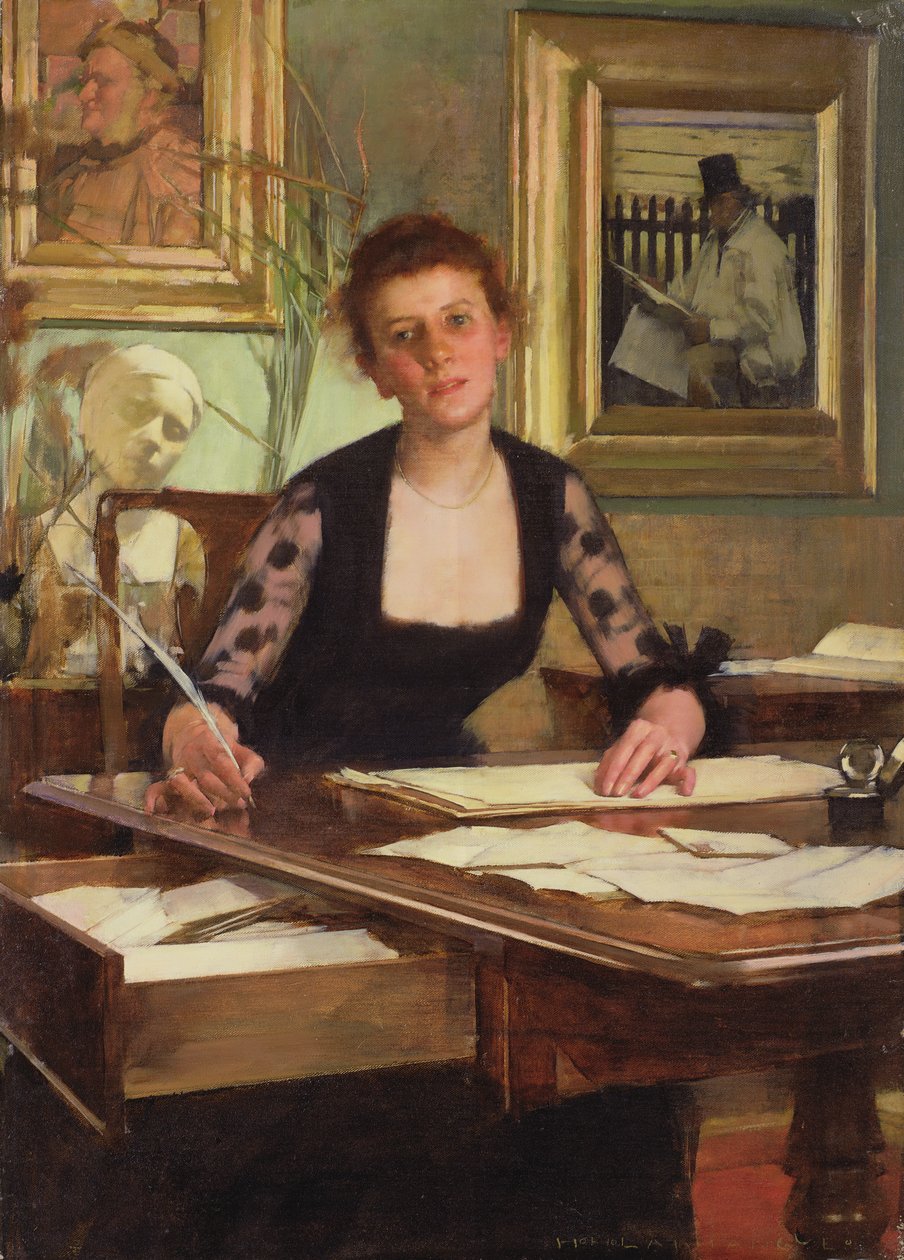 Portræt af kunstnerens hustru af Henry Herbert La Thangue