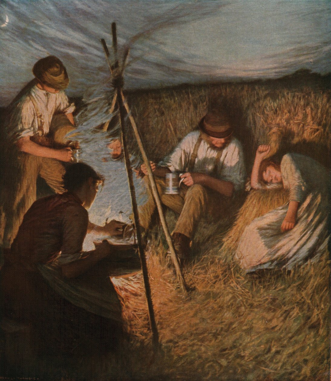 Høstmændenes nadver, 1898, c1930. af Henry Herbert La Thangue