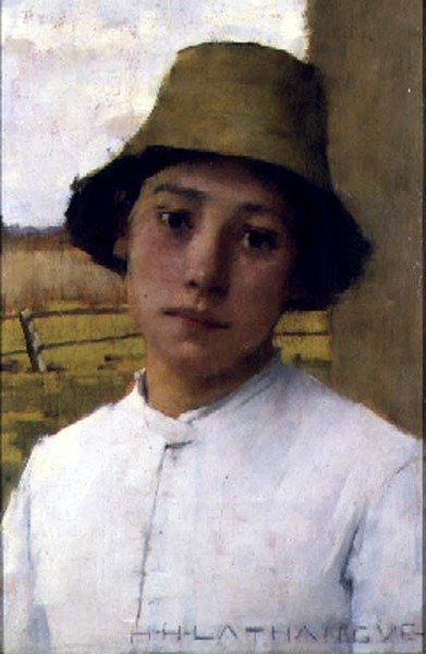 Den unge gårdmand, ca. 1885 (olie på panel) af Henry Herbert La Thangue