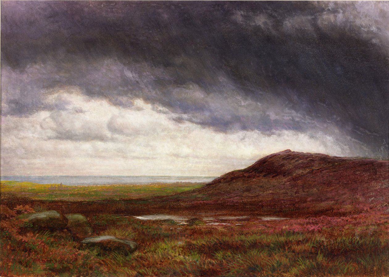 Moorland (kropsfarve og akvarel på papir) af Henry Hetherington Emmerson
