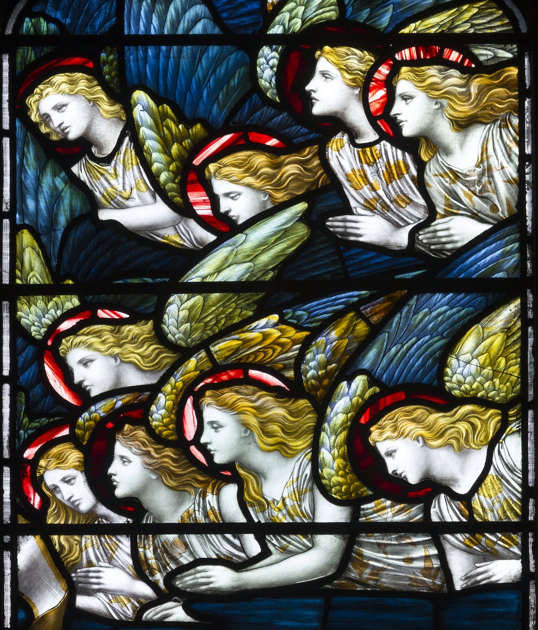 Engle, tilbedelse af lammet, 1884 (farvet glas) af Henry Holiday