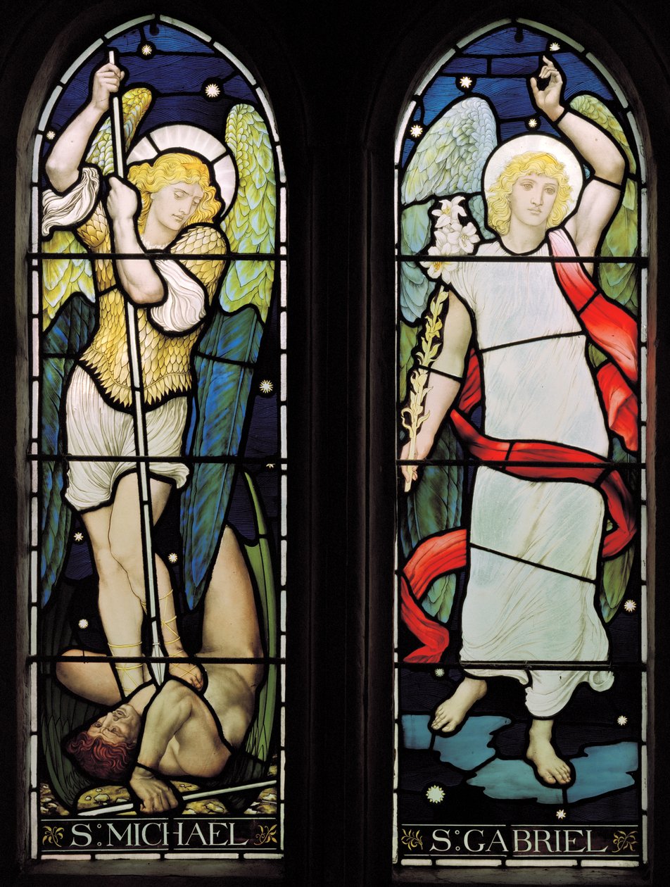 Archangels St Michael & St Gabriel, 1882 (farvet glas) af Henry Holiday