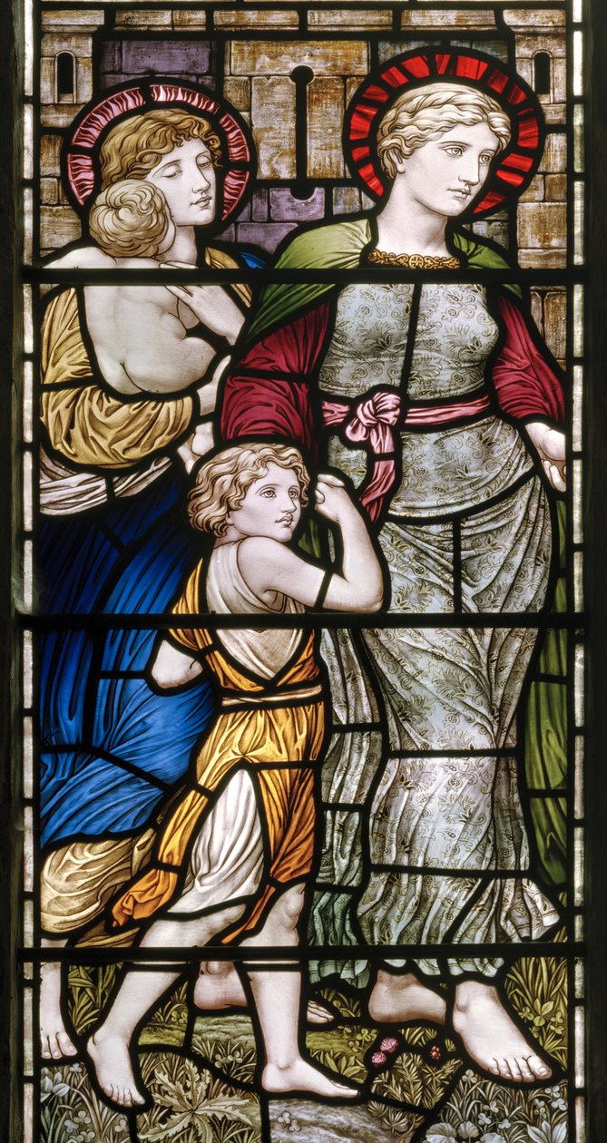 Buckland, St Mary, James Powell & Sons, Henry Holiday, The Barcote Chapel, Charity, 1889 af Henry Holiday